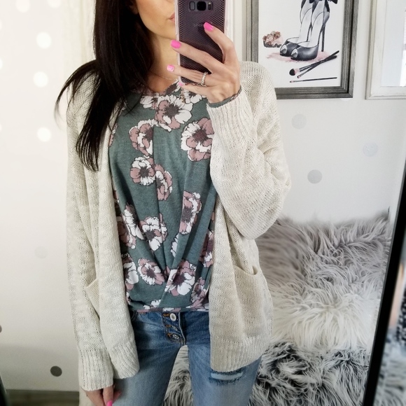 Last1️⃣Spring Floral Top Boho French Terry Top - Picture 7 of 8